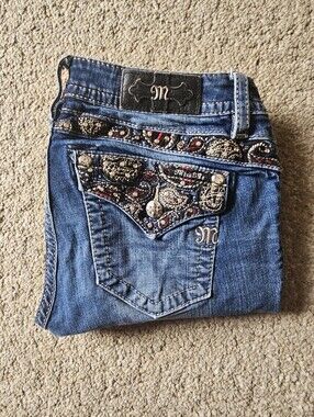 Miss Me Blue Embellished Bootcut Jeans